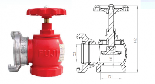 Van góc chữa cháy Fuji DN50/D65